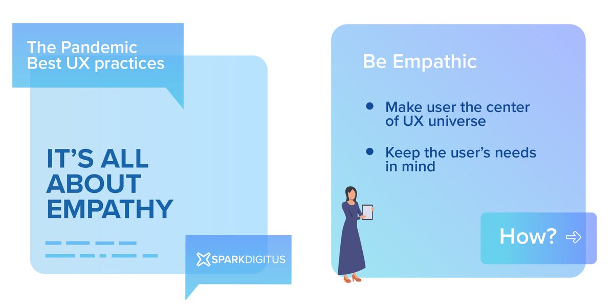 We’re in this together!
COVID-19 pandemic changed how people are utilizing digital products.
As we are moving towards remote technologies, we should be intentional about how we design for our users.
Swipe right to read more about the best UX practices during pandemic. https://t.co/vnuqBPq6KX