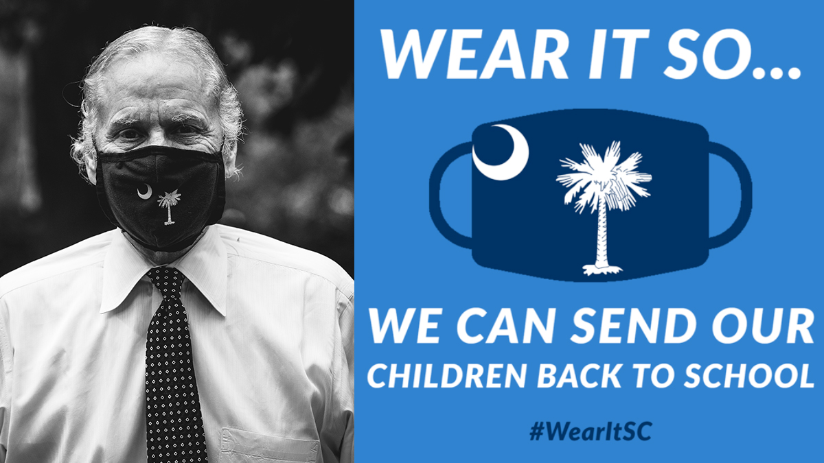 henrymcmaster's tweet photo. Wear your mask now so our children can return to school in the fall. #WearItSC https://t.co/ZS3LPeGXmv