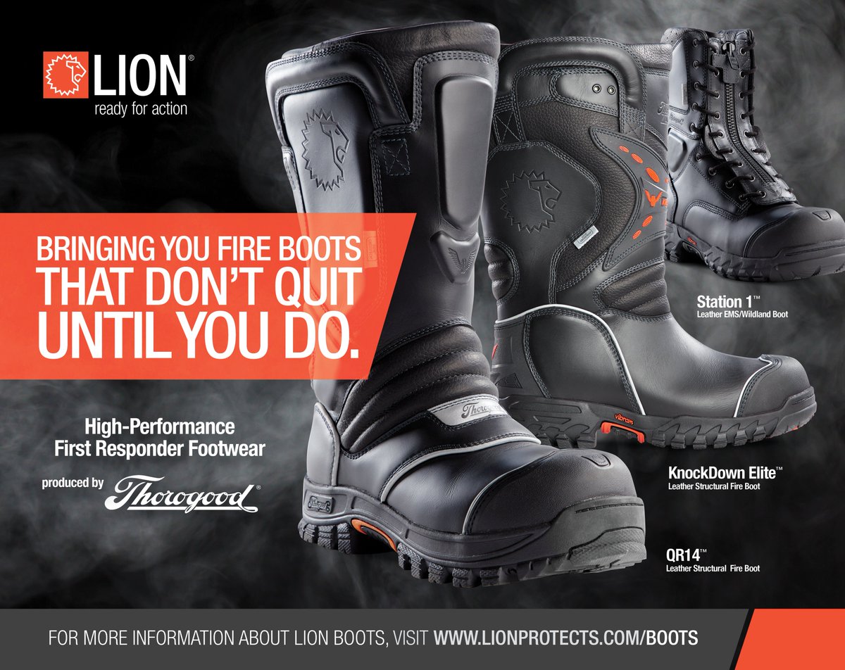 LION_Gear's tweet photo. LION FIRE BOOTS BY THOROGOOD: THESE BOOTS WERE MADE FOR...WORKING | For more information about LION-Thorogood high-performance first responder boots,visit https://t.co/g9DzSzuocC.
#fireboots #surefooted #readyforaction https://t.co/iTaW0NgmM6