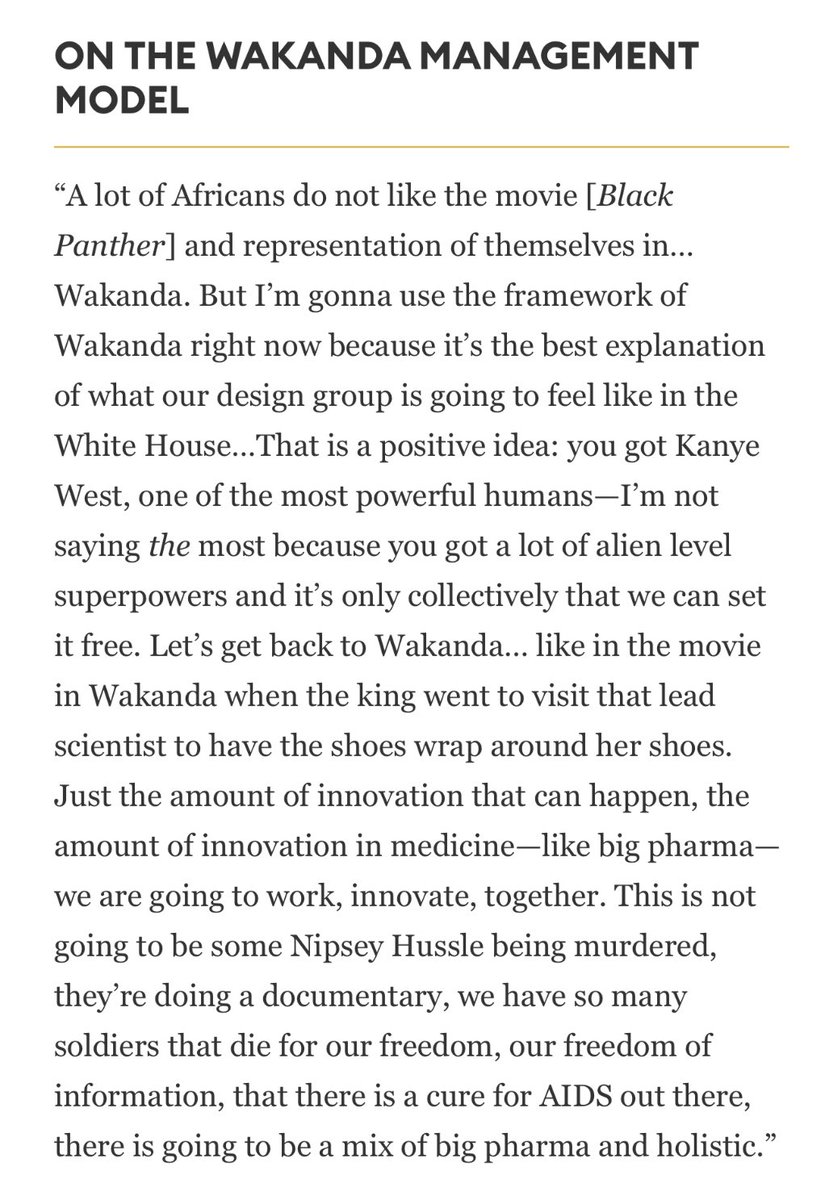 Kanye West acknowledges that a lot of Africans don’t like ‘Black Panther’ and their representation in Wakanda, but he wants to use the framework anyway.