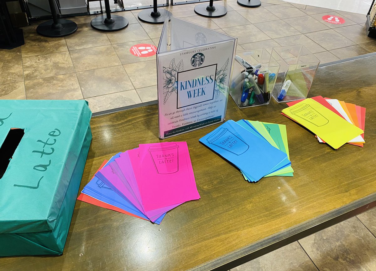 Kicking off Starbucks #KindnessWeek with some positive notes from our amazing guests! #ThanksALatte #TwitterlessJoey #T658 #SpreadTheLove <a href="/Starbucks/">Starbucks</a> <a href="/AdriannaGilmo19/">Adrianna Gilmore</a> <a href="/658Bullseye/">Jenny From The 658</a> @jenscheett @adam_r_schutt