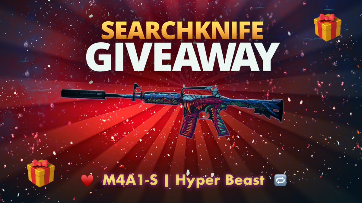 SearchknifeNet's tweet photo. 🎁Daily GIVEAWAY from https://t.co/jDrbrZGDjd🎁
M4A1-S | Hyper Beast 🏆

- Follow 
@SearchknifeNet

- Like &amp; Retweet this post ❤️
- Tag 1 friend in comments

Results in 24h!😉 https://t.co/nvsjyMM63u