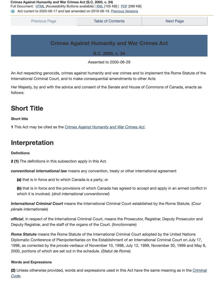 A8/24Nothing that follows should be read as meant to take any investigative approach or pathway to prosecution 'off the table' (i.e. Crimes Against Humanity and War Crimes Act, listed terrorist and other criminal offences).INSTEAD, it identifies an existing, readily accessible