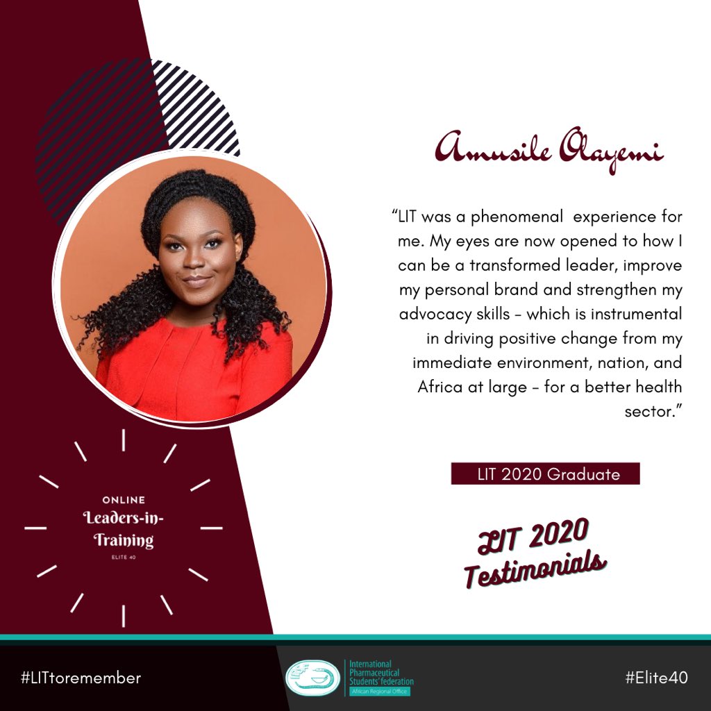 IPSFAfRO's tweet photo. [IPSF AfRO LIT 2020 Testimonials]

Pre-LIT, we used this famous quotation, "if your actions inspire others to dream more, learn more, do more and become more, you are a leader." - John Quincy Adams
#AfROLIT2020 #LITtoremember #Elite40 #AfROCares https://t.co/k8UGO41rdJ