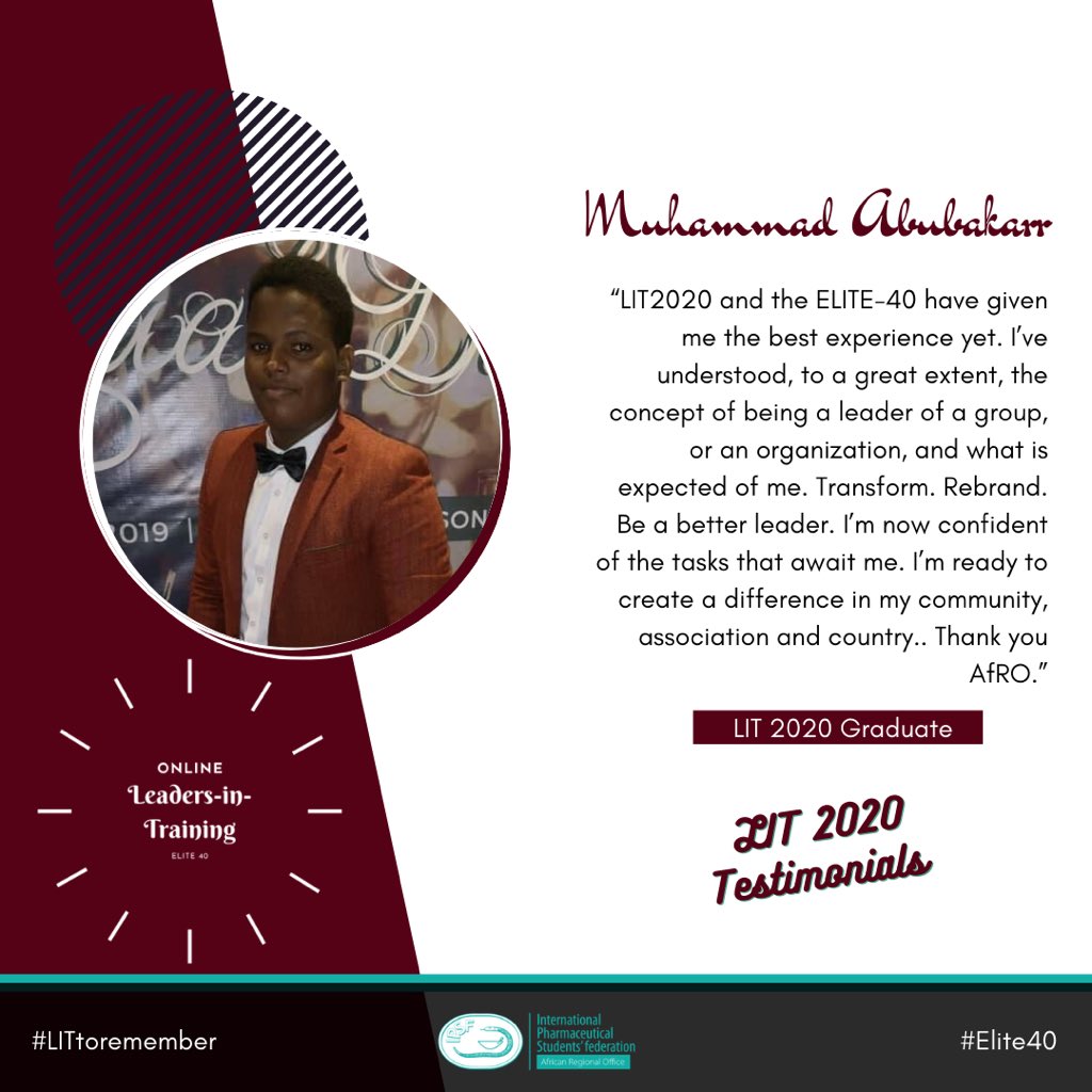 IPSFAfRO's tweet photo. Our LIT 2020 Graduates are sharing their experiences with us. We are excited to share these inspiring testimonials with the rest of the world. 

Viva la AfRO! Viva la Pharmacie!
#AfROLIT2020 #LITtoremember #Elite40 #AfROCares https://t.co/sFBHoPyUjI