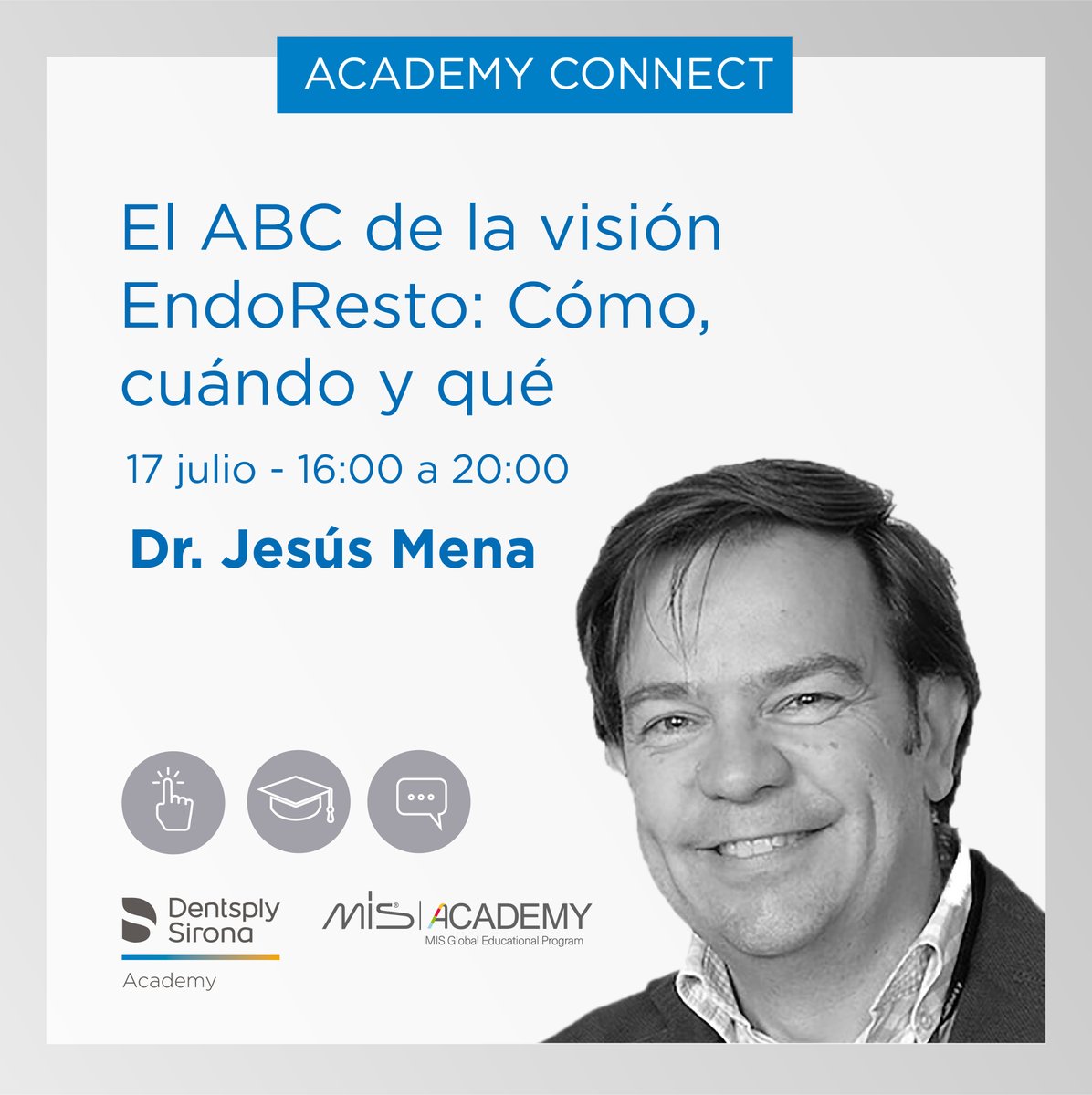 DS_Iberia's tweet photo. #AcademyConnect
Todo lo que necesitas saber sobre la visión #EndoResto.
Inscríbete ahora a la conferencia virtual del doctor Jesús Mena que realizará el 17 de julio aquí: https://t.co/7NruJCztgt https://t.co/EydfC01wA9