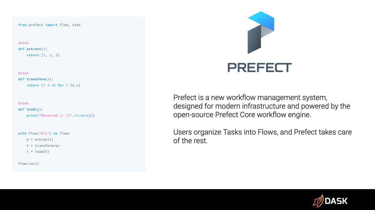 Slide showing Prefect code example