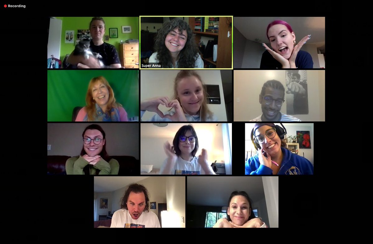 YouthWrite's tweet photo. Good morning everyone! 😀☀️🌈 What a fine, bright-eyed and bushy-tailed YouthWrite ZOOMS crew we have for you today! Have a fantastic day! #YouthWrite #youthwritezoomsonline #onlinecamps #writingcamps #yegcamps #yyccamps #writing https://t.co/LlpR4Q4P3H