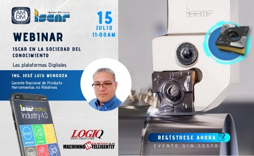 Expomaq2022's tweet photo. #Webinar: Iscar en la Sociedad del Conocimiento - Las Plataformas Digitales.

Impartido por el Ing. José Luis Mendoza, Gerente Nacional de Producto Herramientas no Rotativas. De @ISCARltd

La cita es este 15 de Julio a las 11:00AM 
Regístrese ahora: https://t.co/DOzlZczxv6 https://t.co/GjbgVrauk8