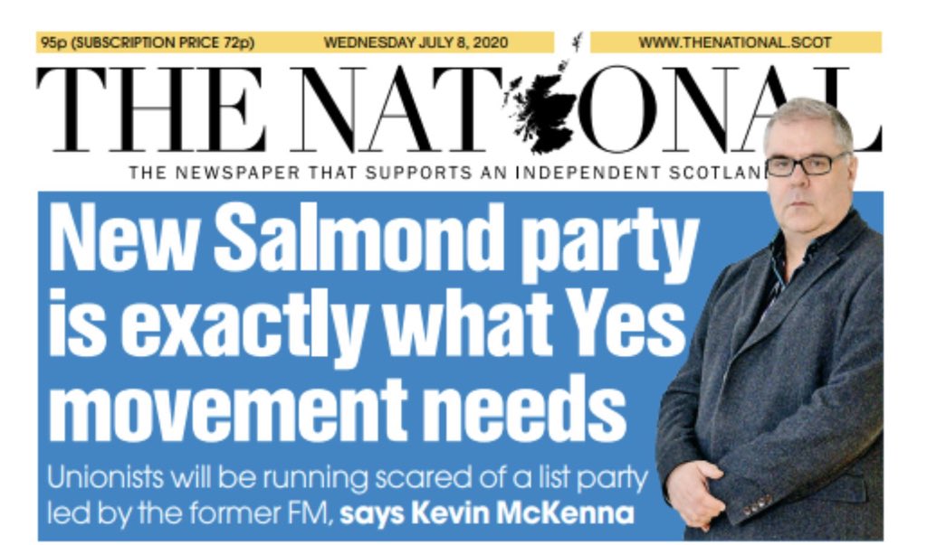 In July 2020, SNP supporting comic The National shared the views of journalist Kevin McKenna. This same Kevin McKenna edited The Celtic View and said in the late 80s that the IRA bombing at Enniskillen was a "legitimate act of war" and that Protestants were "low lifes"