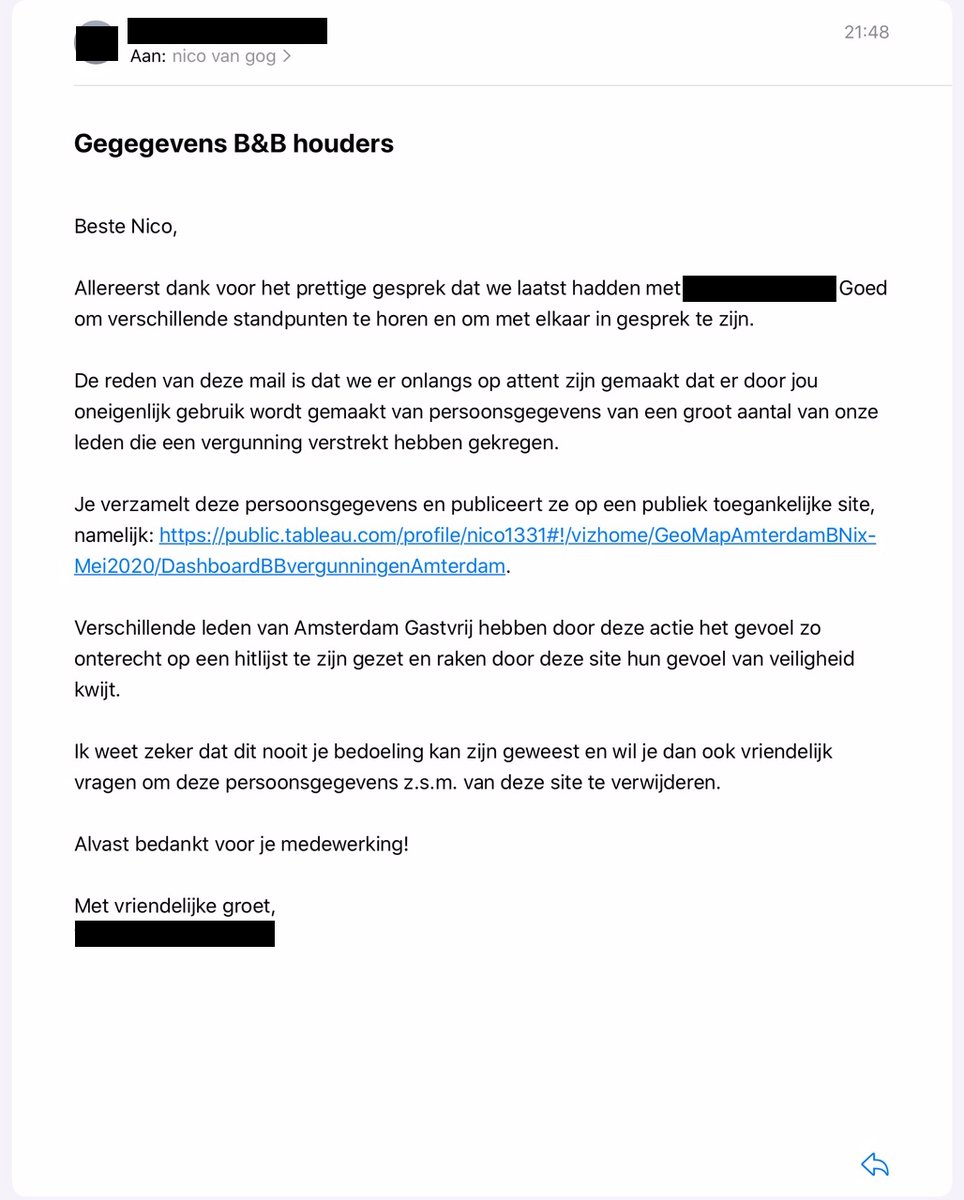 NicovanGog's tweet photo. Luister en huiver. Zo zeg, ik heb nu het gevoel dat ik de Hitman ben van het clubje Amsterdamgastvrij, de B&amp;B uitbaters. Lees onder, de zeer dubieuze en tendentieuze mail van Amsterdamgastvrij, die ik in mijn mailbox vond. https://t.co/bF9wD3sDHV