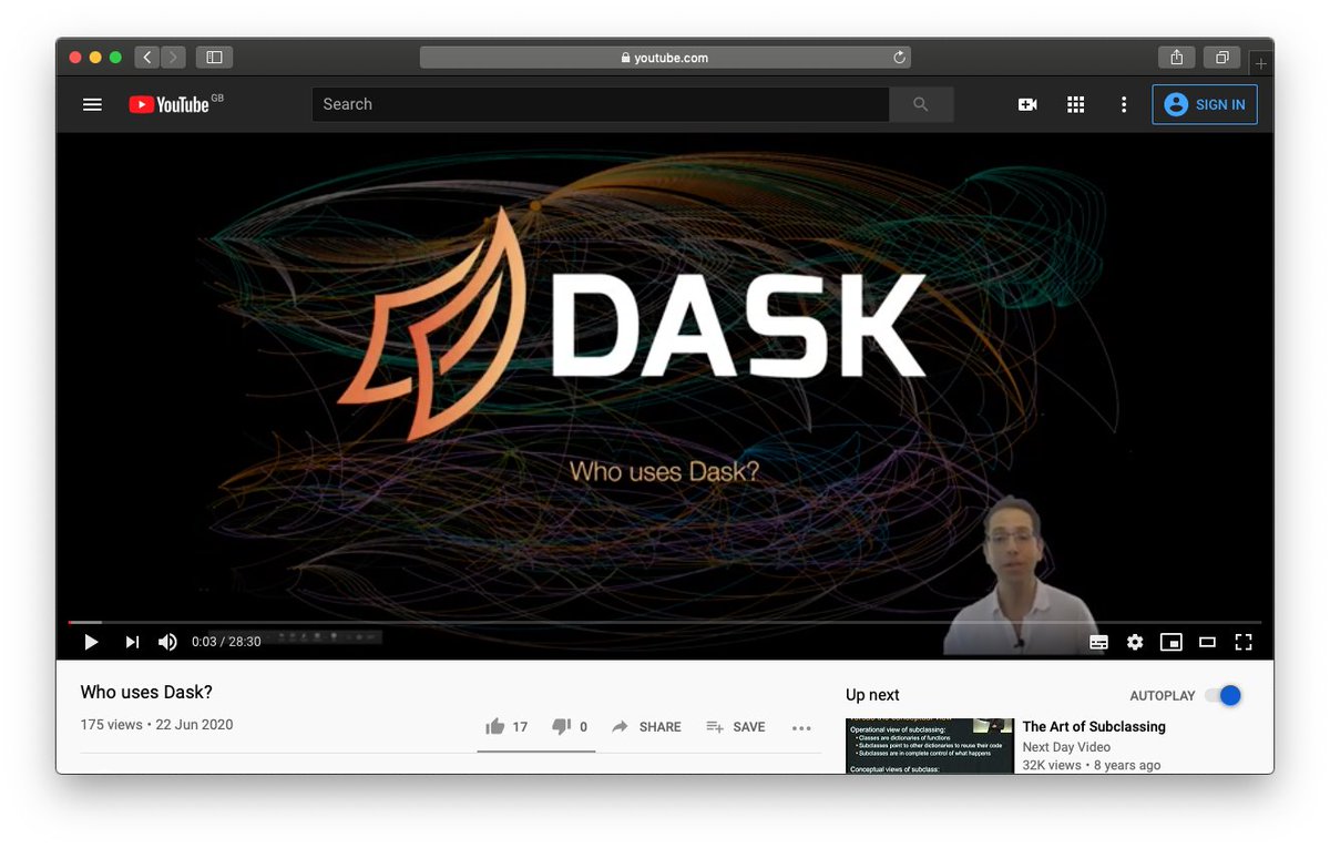 Screenshot 'Who uses Dask?' YouTube video