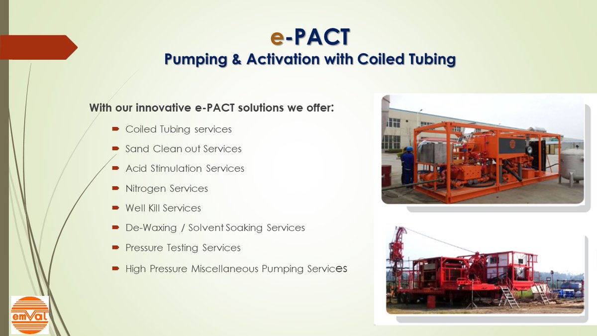 EmvalLtd's tweet photo. Some of our Services include: #Workover, #E-Line&amp; #Slickline Solutions, #Pumping &amp;Activation with Coiled Turbing, Well Integrity Management Solutions,..
#e-line #SIS #Wellintegrity #vesselsolution #emval  #oilandenergy #oilandgas #staysafe https://t.co/rBQrMGtU0D https://t.co/ZG3wwY2Fg2