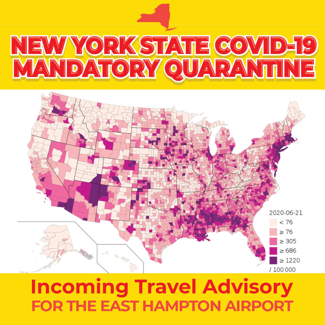 SoundAircraft's tweet photo. All travelers entering New York who have: – a positive test rate higher than 10 per 100,000 residents over a seven-day rolling average; or – a testing positivity rate of higher than a 10% over a seven-day rolling average, will be required to quarantine for a period of 14 days. https://t.co/Q6QUHP9wDL