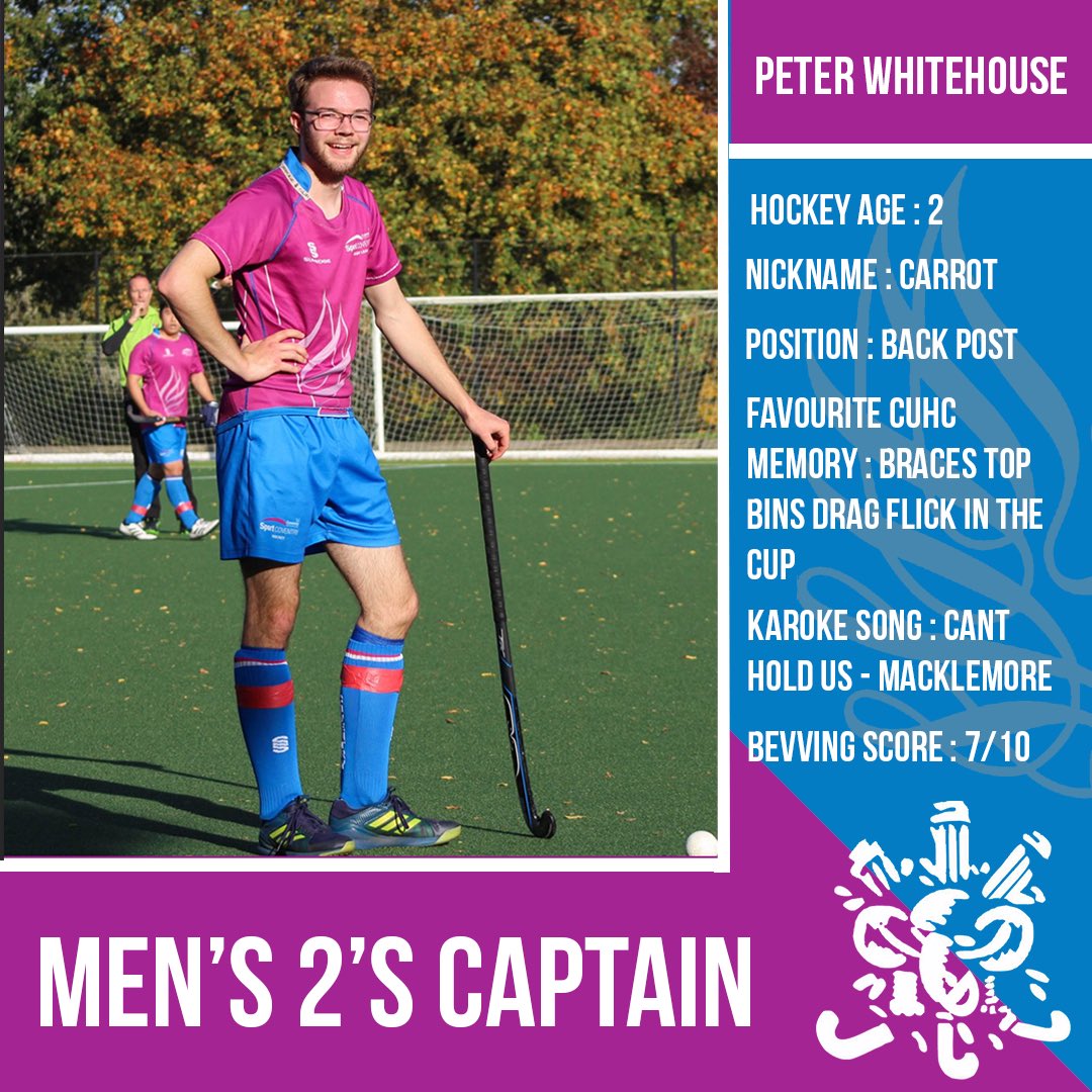Our Men’s 2’s Captain for this year is @peterw_22 who is taking over from his dad Braces this year 
Carrot much like his hockey dad will lead the men’s 2’s into another successful season 🎉🎉