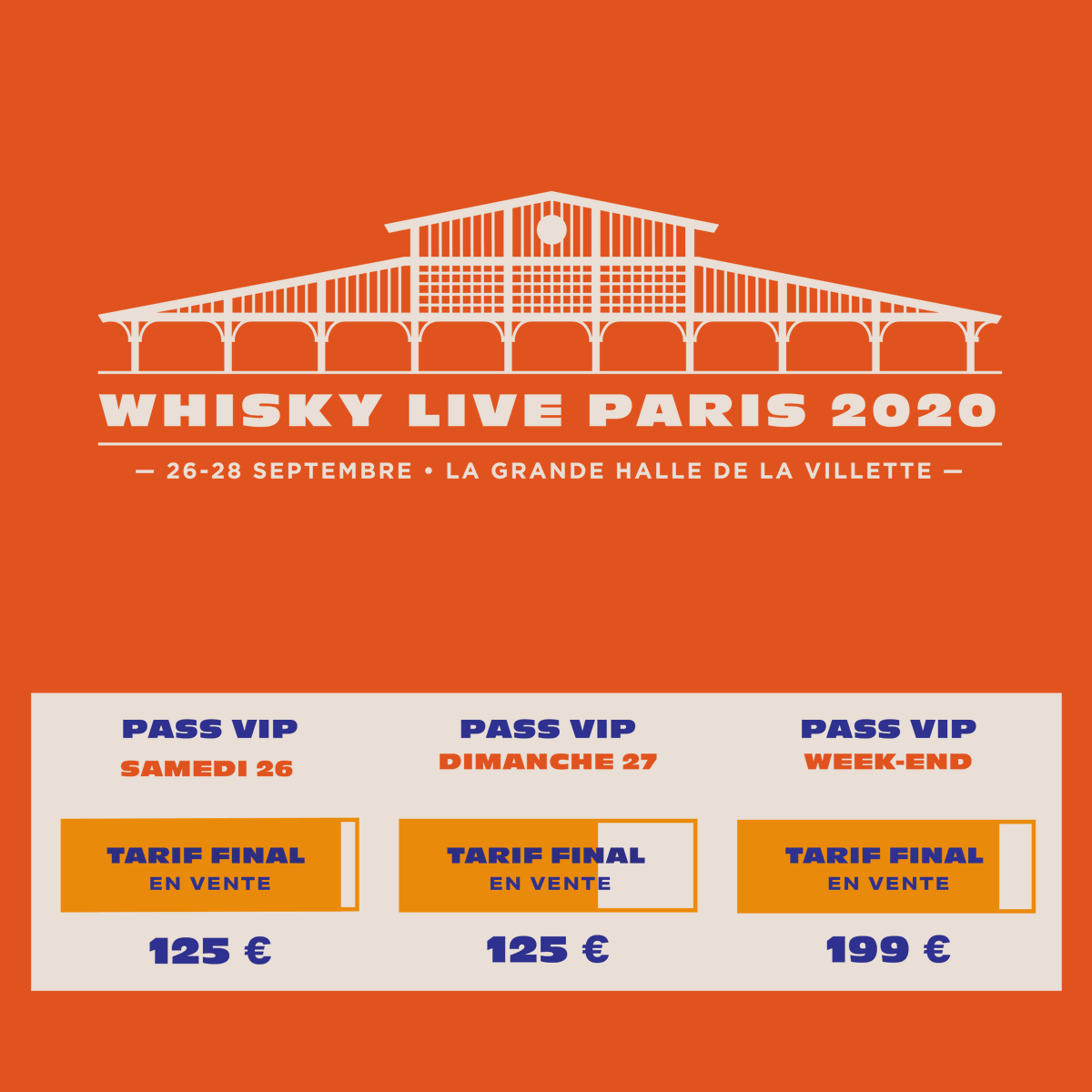 VITE ! Il ne reste plus beaucoup de Pass VIP ! 🚨

L'espace VIP double sa taille : deux mezzanines surplombant le Plateau Dégustation pour découvrir des références d'exception dans les meilleures conditions !

Réservez dès maintenant 👉 whiskylive.fr/billetterie/