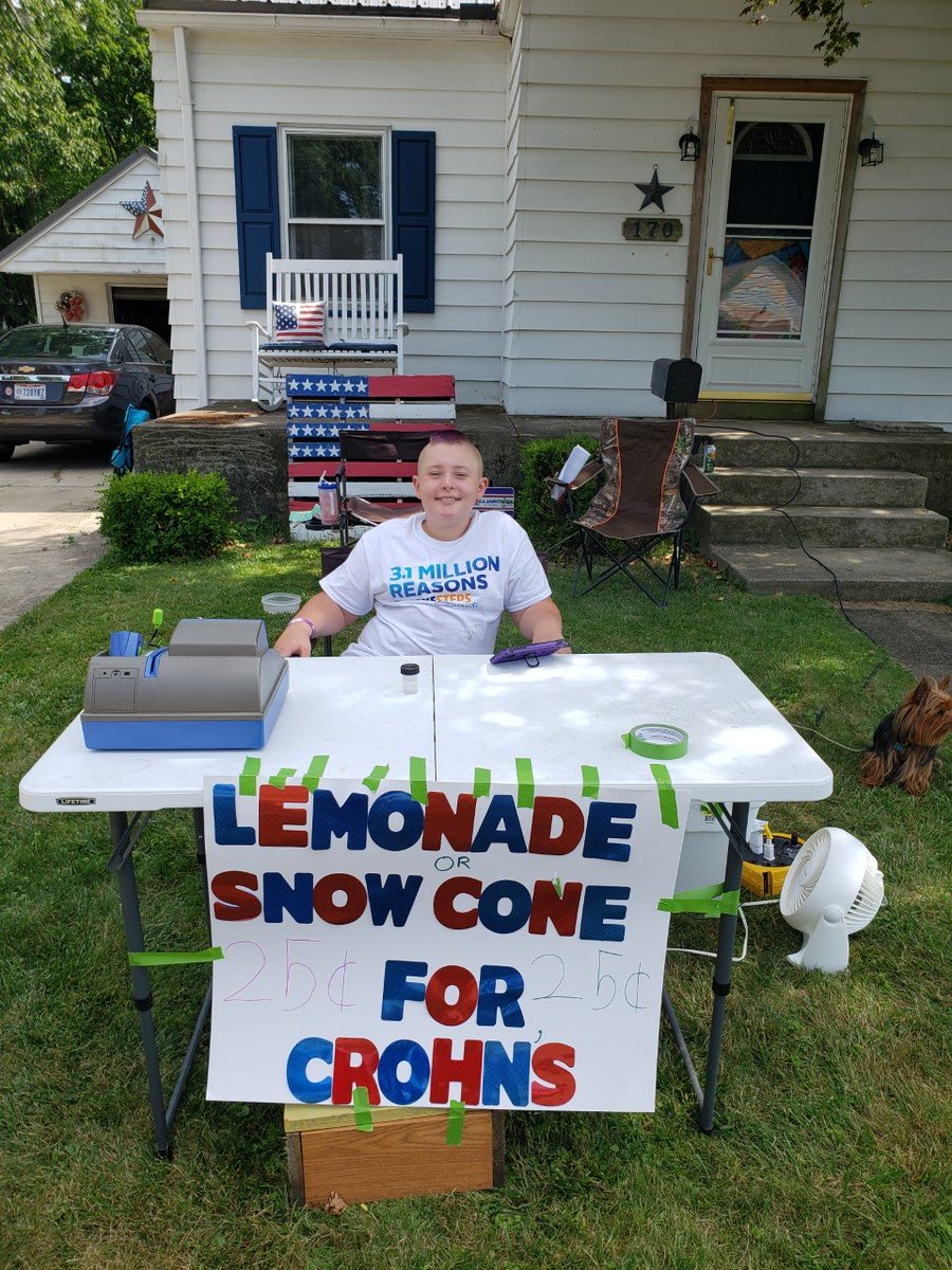 Our friend, Kenny Day, set up a lemonade and snow cone stand to fundraise for his Take Steps team. He raised over $300.00 in the stand alone! Now we are craving snow cones. 🥤Happy Wednesday! 🍧😀