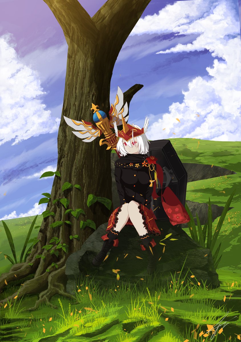 AnHiraeth's tweet photo. An illustration of Eve_chan.. my game character on Toram Online 

#ToramOnline #mmorpg #rpg #landscape #painting
#illustration #DigitalPainting https://t.co/9e1FsekkXi
