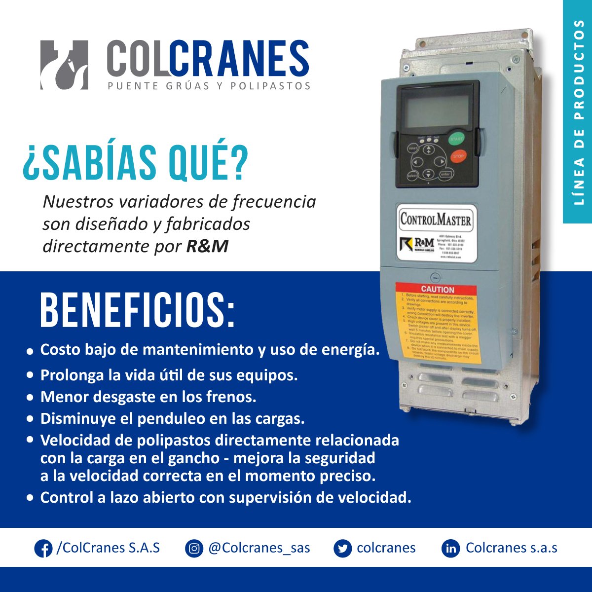 colcranes's tweet photo. ¿Requiere más información?
¡Contáctenos! +57 315 629 33 96
E-mail: a.comercial@colcranes.com |
ventas@colcranes.com
#RyM #colcranescolombia #MaterialsHandling #Izaje #Carga #familiacolcranes #Polipastos #Crane #Motor #VidaUtil #RmHoist #Hoist @RMHoist https://t.co/3obX3GdOAb