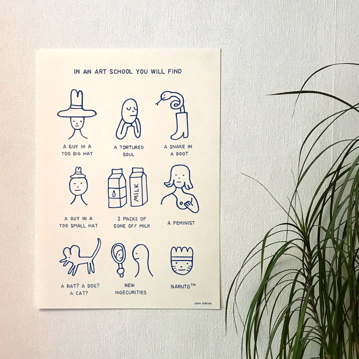 art school is also available on white in black or blue ink (the pictured one is with blue ink!)