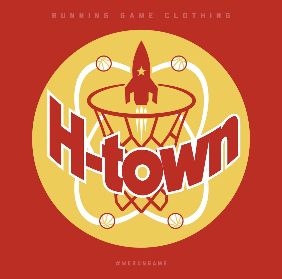 WeRunGame's tweet photo. Blastoff from The Bubble. Should we print this design on tees for the bubble run? 🤔🚀🏀 #SpacePatch #SpaceCityHoops #WeRunGame #RocketsTwitter #OneMission #RedNation #NBA2K20 https://t.co/X7eI8BHxEo