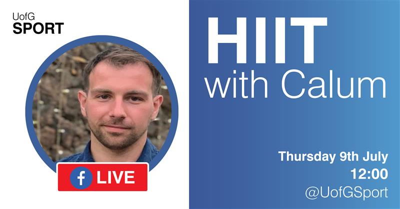 UofGSport's tweet photo. Calum will be with you for a #HIIT workout, LIVE on our @Facebook page. Thursday July 9th at 12 noon!

#QuaranTeamUofG

 #WorkoutFromHome #StayHome #Move4Mind #activetogether #healthyathome https://t.co/eKo50rnRJm