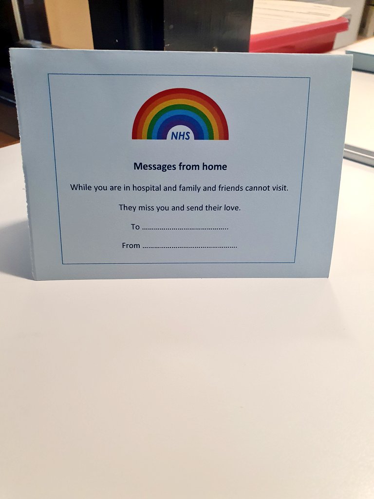 New cards designed for our patients on @ElhtRibblesdale to pass on messages from home 🌈 thanks to our lovely ward clerk for the design work 😊 #care #family @Cicdivision @ELHT_NHS @DaveSim44100531 @trayrackers @Gilliancurrie3