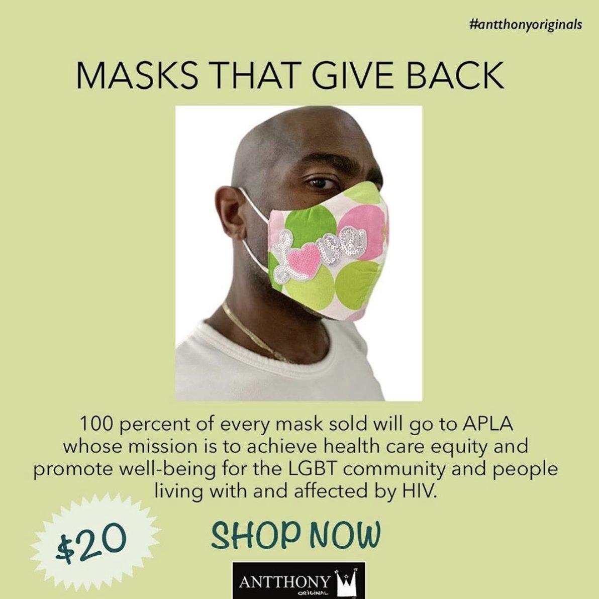 PrattBAP's tweet photo. Fashion alumnus @Antthony Mark Hankins uses his talents to support healthcare equity. One hundred percent of every mask sold will go to @APLAHealth. #prattbap #prattalumni #prattfashion #prattinstitute https://t.co/UhjSuePVIz https://t.co/1aPk5i5W7K