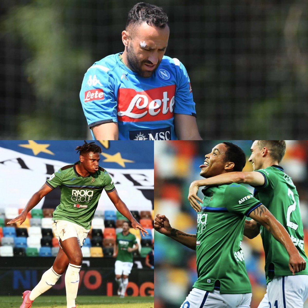 CastellanosCami's tweet photo. Todos los días colombianos en acción! Hoy convocado David #Ospina con Napoli visitando a Genoa después del corte sufrido ante Atalanta. Y hablando de Atalanta hoy la dupla #DuMu que no juega junta pero no para de hace goles en el equipo de Gasperini vs. Sampdoria 🇨🇴⚽ https://t.co/1qRBKXuwWG