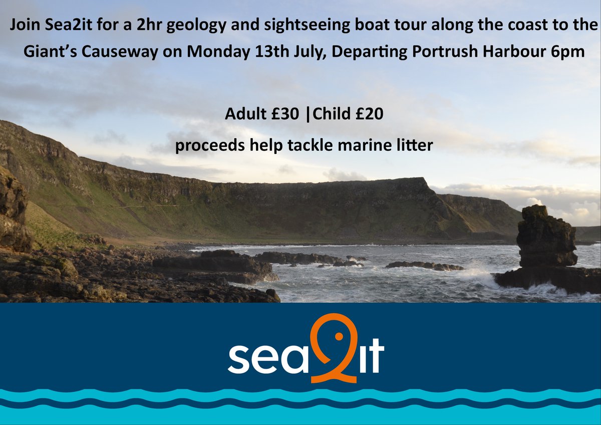 sea2it (@sea2it1) on Twitter photo Join Sea2it and <a href="/CausewayBoats/">Causeway Boats</a> for a geology and sightseeing boat trip to Giant's Causeway (2hrs) departing Portrush 6pm Monday 13th July. All funds to tackle marine litter.
eventbrite.co.uk/o/sea2it-30590…
<a href="/KeepNIBeautiful/">Keep NI Beautiful</a> <a href="/GeoSurveyNI/">Geological Survey NI</a> <a href="/GeolSurvIE/">Geological Survey IE</a> <a href="/DiscoverNI/">Northern Ireland</a> <a href="/VisitCauseway/">Visit Causeway Coast & Glens</a> Join Sea2it and <a href="/CausewayBoats/">Causeway Boats</a> for a geology and sightseeing boat trip to Giant's Causeway (2hrs) departing Portrush 6pm Monday 13th July. All funds to tackle marine litter.
eventbrite.co.uk/o/sea2it-30590…
<a href="/KeepNIBeautiful/">Keep NI Beautiful</a> <a href="/GeoSurveyNI/">Geological Survey NI</a> <a href="/GeolSurvIE/">Geological Survey IE</a> <a href="/DiscoverNI/">Northern Ireland</a> <a href="/VisitCauseway/">Visit Causeway Coast & Glens</a>