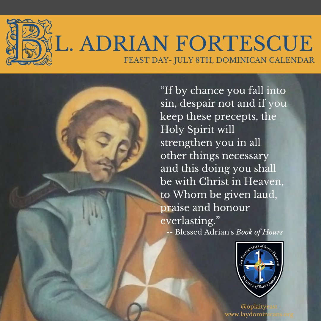 OPLaityEast's tweet photo. Bl. Adrian was a Knight in the Order of Malta, a Lay Dominican, and a family member of Anne Boleyn. Do you see where this story is going?  Read more here: https://t.co/RGgxtmvrIo +Bl. Adrian Fortescue, pray for us!+ #oplaity #laydominicans https://t.co/esIfnHJtdK