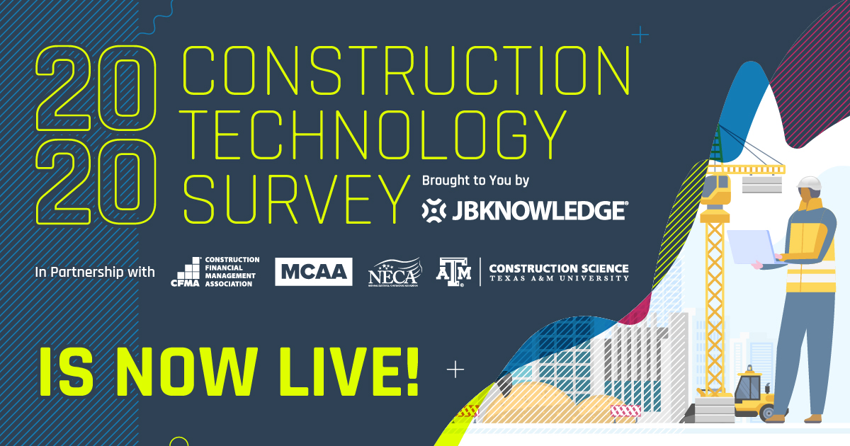 JBKnowledge's tweet image. The Annual ConTech Survey is here! 🎊 You give us 15 minutes of your time (you can pause and spread it out!) for the #2020ConTechSurvey, we give you the Annual #ConTechReport as soon as it comes out AND a chance to win a new iPad! Take the survey here: jbk.fyi/survey