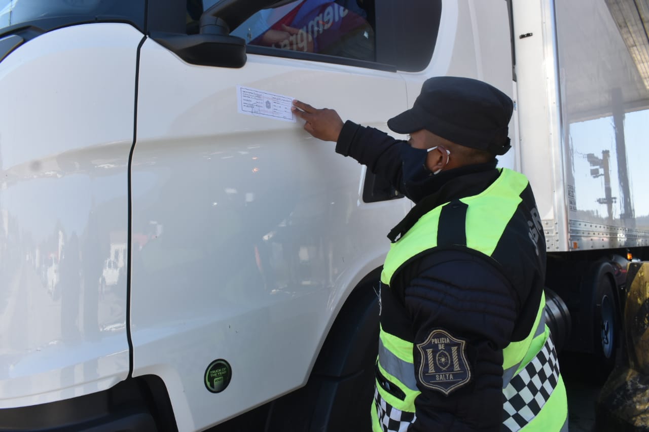 control camiones faja policia acceso ingreso