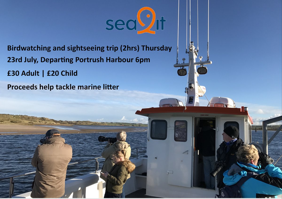 sea2it (@sea2it1) on Twitter photo Join Sea2it, <a href="/CausewayBoats/">Causeway Boats</a> and <a href="/CausewayBirds/">Richard Donaghey</a> for Birdwatching and Sightseeing Boat Trip (2hrs) leaving Portrush 6pm Thursday 23rd July. All funds to tackle marine litter
eventbrite.co.uk/o/sea2it-30590…
<a href="/UlsterWildlife/">Ulster Wildlife</a> <a href="/KeepNIBeautiful/">Keep NI Beautiful</a> <a href="/DiscoverNI/">Northern Ireland</a> <a href="/barrabest/">Barra Best</a> Join Sea2it, <a href="/CausewayBoats/">Causeway Boats</a> and <a href="/CausewayBirds/">Richard Donaghey</a> for Birdwatching and Sightseeing Boat Trip (2hrs) leaving Portrush 6pm Thursday 23rd July. All funds to tackle marine litter
eventbrite.co.uk/o/sea2it-30590…
<a href="/UlsterWildlife/">Ulster Wildlife</a> <a href="/KeepNIBeautiful/">Keep NI Beautiful</a> <a href="/DiscoverNI/">Northern Ireland</a> <a href="/barrabest/">Barra Best</a>