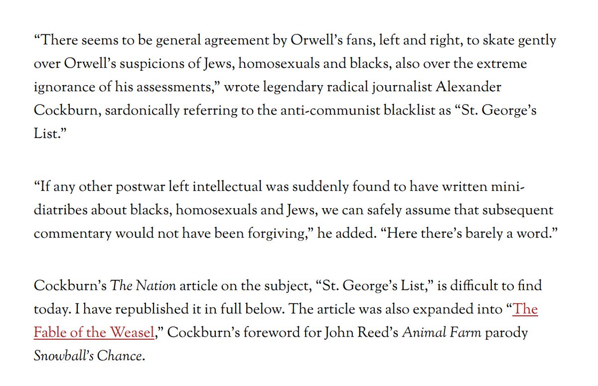 It is true that Orwell had his prejudices, however, he recognized these prejudices within himself and lived his life arguing himself out of them. And whenever he was allowed the opportunity he advocated *against* the government sanctioned bigotry against these groups of people.