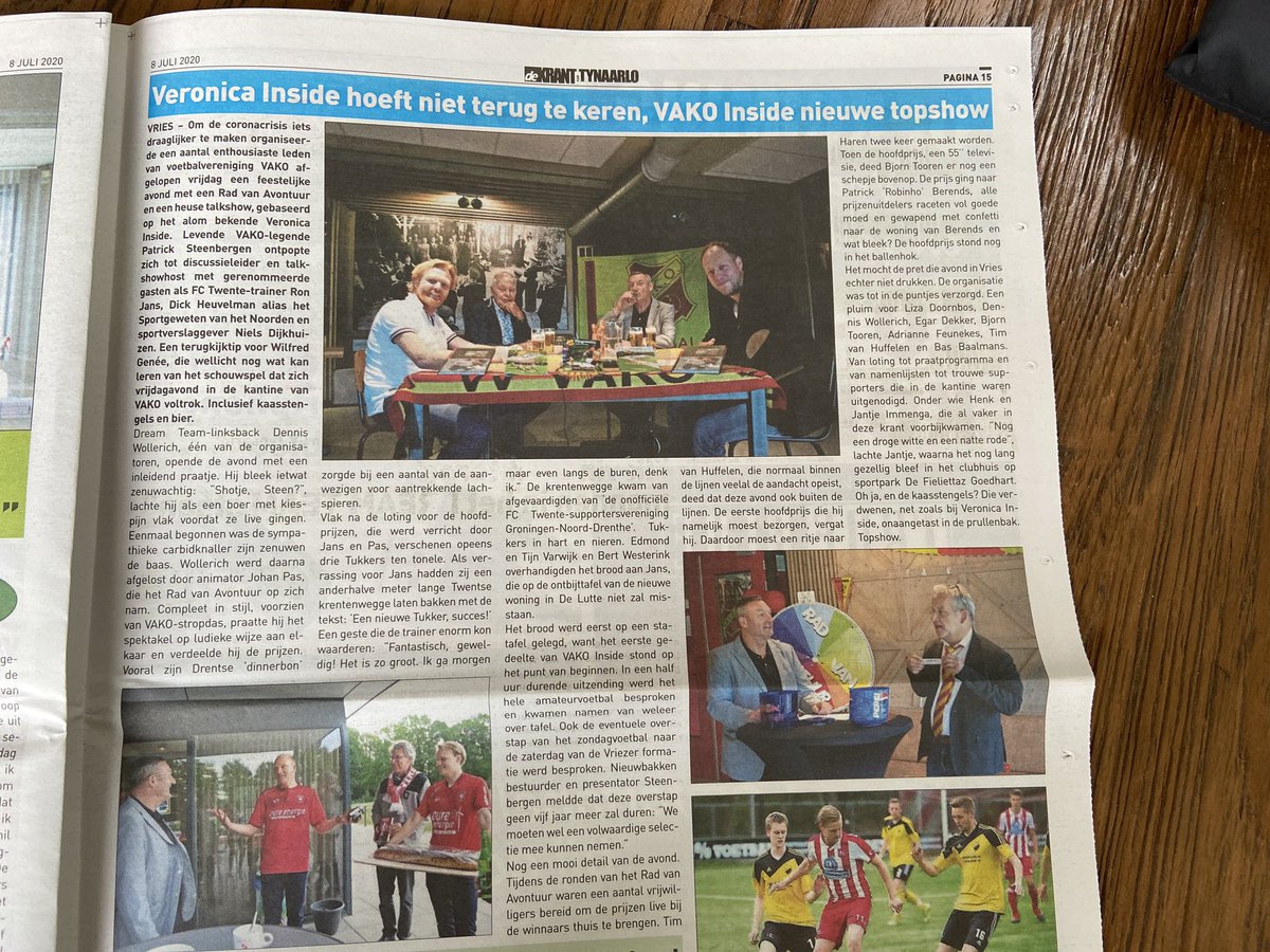 Complimenten aan <a href="/KrantvTynaarlo/">De Krant van Tynaarlo</a> voor dit leuke stuk! Mooie samenvatting van een geweldige avond! <a href="/vakovoetbal/">VAKO Voetbal</a>