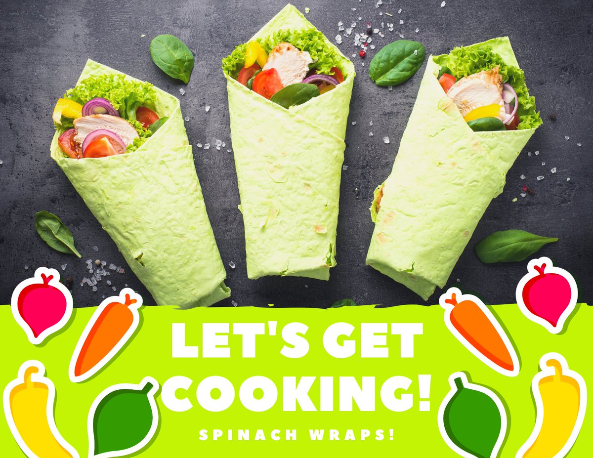 kidsfruit's tweet photo. These #spinach wraps are quick and easy to make, with only #4ingredients ! They are a great idea for #cookingwithkids and you can add your #favouritefillings 🥦🥬🍅🥕

#seasonalveg #healthyideas #cookingathome 

Check out our website for the full recipe: https://t.co/DO9axq86Ab https://t.co/uBm9nLz3UG