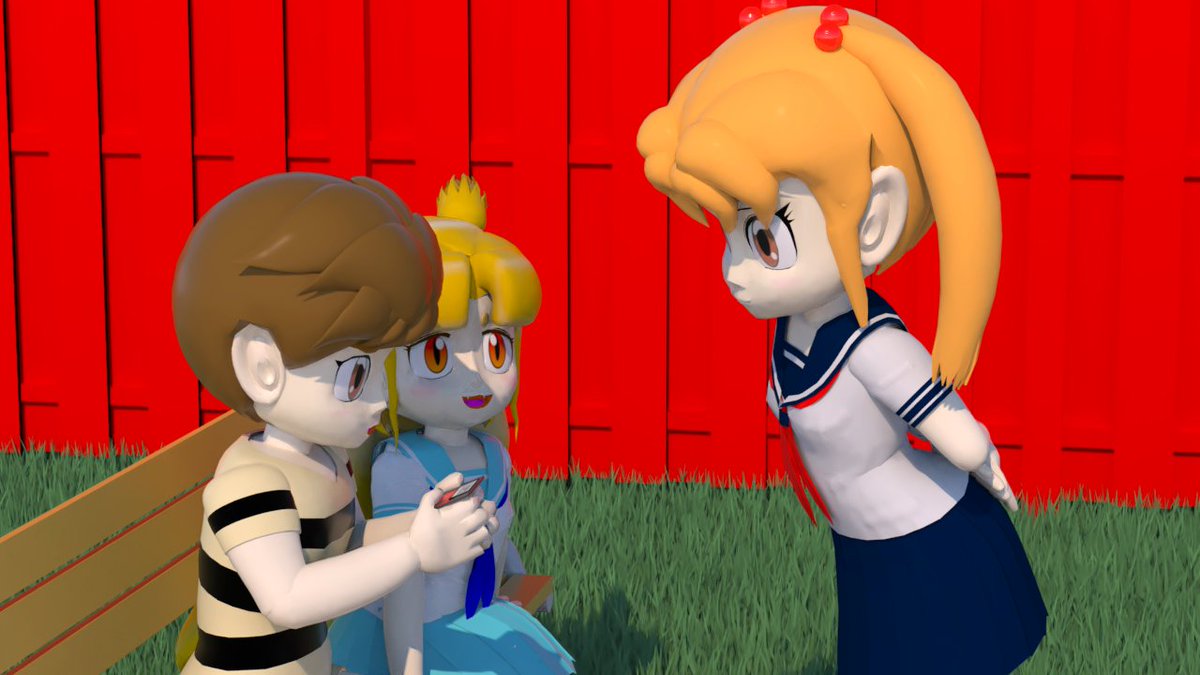 comugi6502's tweet photo. せっかくのデートなのに､ゲーム機に夢中になっているびわに､麦ちゃんが苦言を呈しています｡
どうやら昔のカード型コンピュータに童子さんがゲームプログラムを組んで､びわに預けたようです｡
２枚目はIBMのChipCard TC-100です｡カラバリが5色ありました｡
#3DCG #3DCAD #Sketchup #ChipCard https://t.co/lvRRMK0Fm6