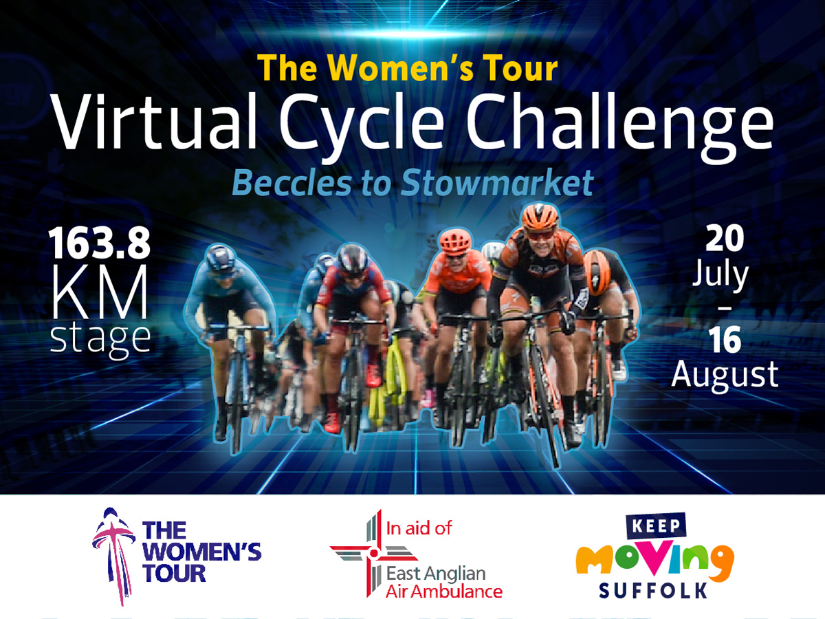 Craftedclassiq's tweet photo. We're all missing the excitement for the Crafted Classique right now, but here's a great mile-building motivator from our friends @Most_Active - Sign up for the Women’s Tour Virtual cycling challenge, supporting @EastAngliAirAmb here: https://t.co/b3SFSbcDLl https://t.co/XolscRPzBE