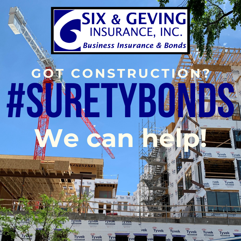 Surety Bonds - if you're in the construction industry, you may be asked to provide a contract surety bond. We can help! Six &amp; Geving Insurance 719.590.9990 six-geving.com Denver 720.962.0930 #suretybond