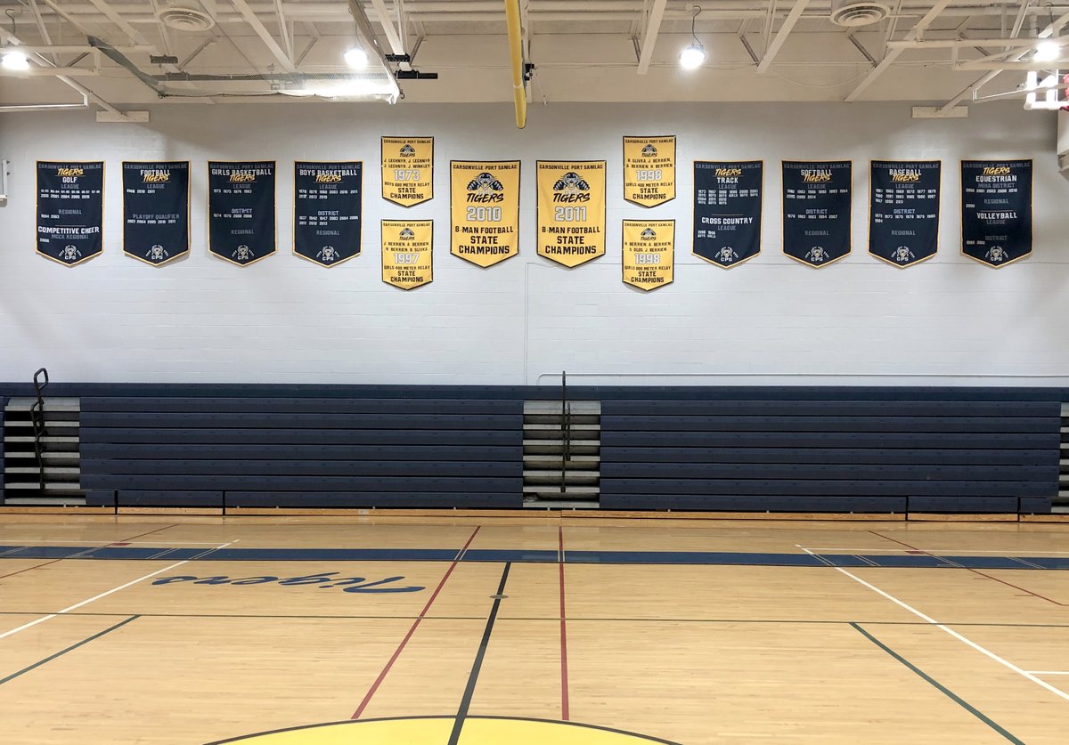 Newly installed championship banners <a href="/CPS_K12/">Carsonville - Port Sanilac Schools</a>. Go Tigers!!