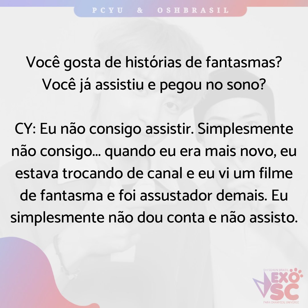 PCY__Universe's tweet photo. TRAD 080720 | Perguntas para #CHANYEOL e #SEHUN. 🐾🐣🎮
Trans: delightcy_ | Trad: PCYU + Oh Sehun Brasil
@OSHBRASIL | #LOLwithEXOSC #후야티비세훈찬열기다리는중이야 https://t.co/5GFlA9a1Lz