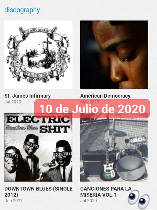 10 Julio 2019

electricshit.bandcamp.com

#electricshit #hardcoreblues #gospelpunk #walterdaniels #ricardobetancourt #jimdiamond #ecatepec #austin #detroit #miserytrainrecords #blues #mexico #rockmexicano