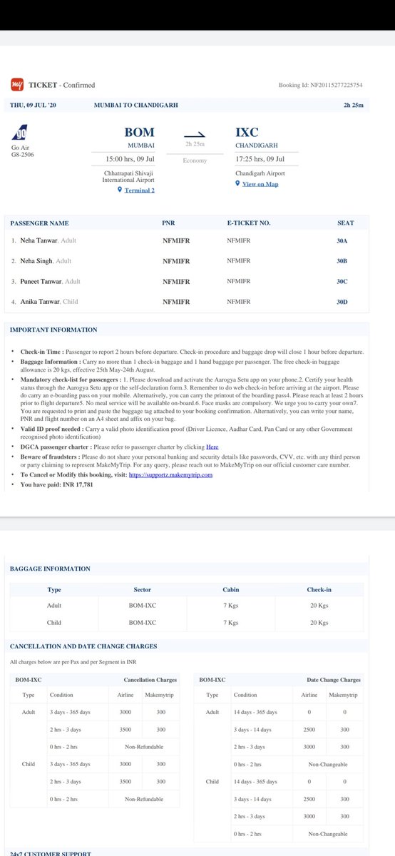 Dear Go air , please explain I booked ticket for 9th July 2020 and you gave me boarding pass of 11th July 2020 . No notification .Please explain urgently!!