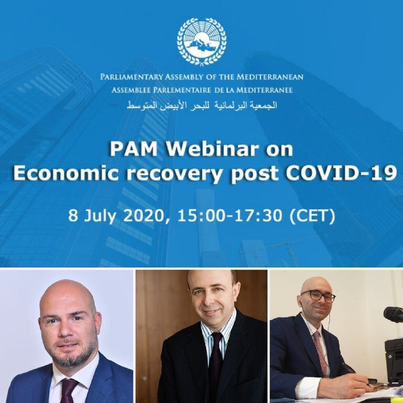 🔵PAM Webinar Meeting on Economic Recovery post Covid-19 🔵 
Thanks to  
✔️ Raffaele JERUSALMI CEO #borsaitaliana 
✔️<a href="/a_dellacqua/">Alberto Dell'Acqua</a>  chairman of #italgas
 and Associate Professor at 
<a href="/sdabocconi/">SDA Bocconi</a> 

#Pam2020 <a href="/Pam_Int/">Parliamentary Assembly of the Mediterranean</a> 
<a href="/innexta_it/">innexta.it</a>