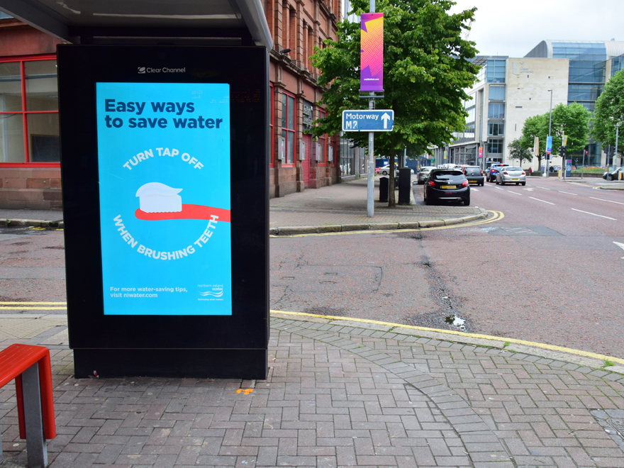 PMLGroupNI's tweet photo. This spring was one of the driest on record, and despite what has felt like a lot of rain since, @niwnews is urging us to save water now to help the reservoirs refill. #DOOH and #48Sheets deliver the message across NI. #BeMoreNow #OutOfHome #DeliveringMessages https://t.co/SdJgVduw32