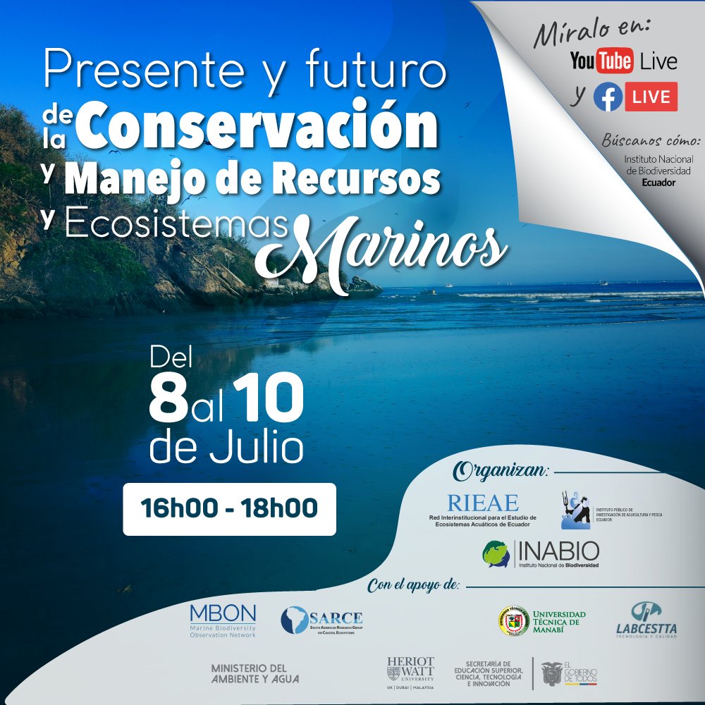 OswaldoGomezS's tweet photo. oikossokio: RT INABIO_EC: Te invitamos a charlar con los expertos en recursos y ecosistemas marinos. Si te interesa conocer sobre las actividades de la Red Interinstitucional para el Estudio de Ecosistemas Acuáticos del Ecuador #RIEAE regístrate aquí y p… https://t.co/7RqgLivv6B