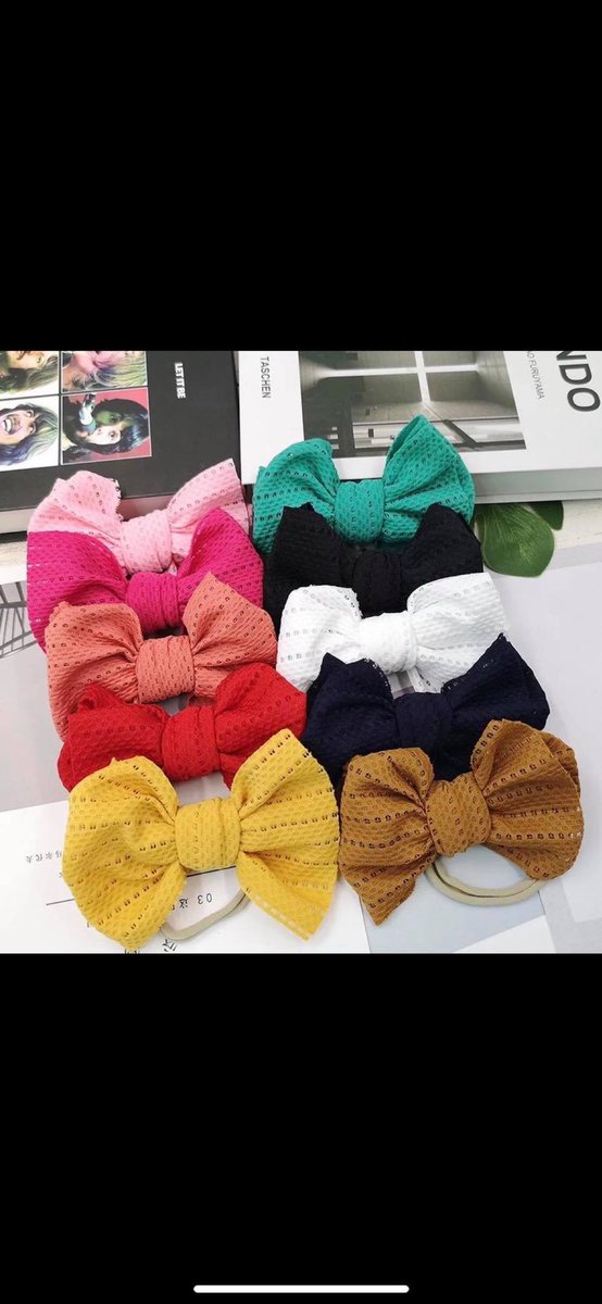 Solid & eyelet bows!! Come as nylons & bows #likeforlike #girlmom #bows #SmallBusiness #boutique #shopify #wrapbows #dropday #wednesdaymorning #cute #babygirl #toddlergirl #paciferclips #toddlergirlfashion #nylonbows #eyelet #babygirlfashion