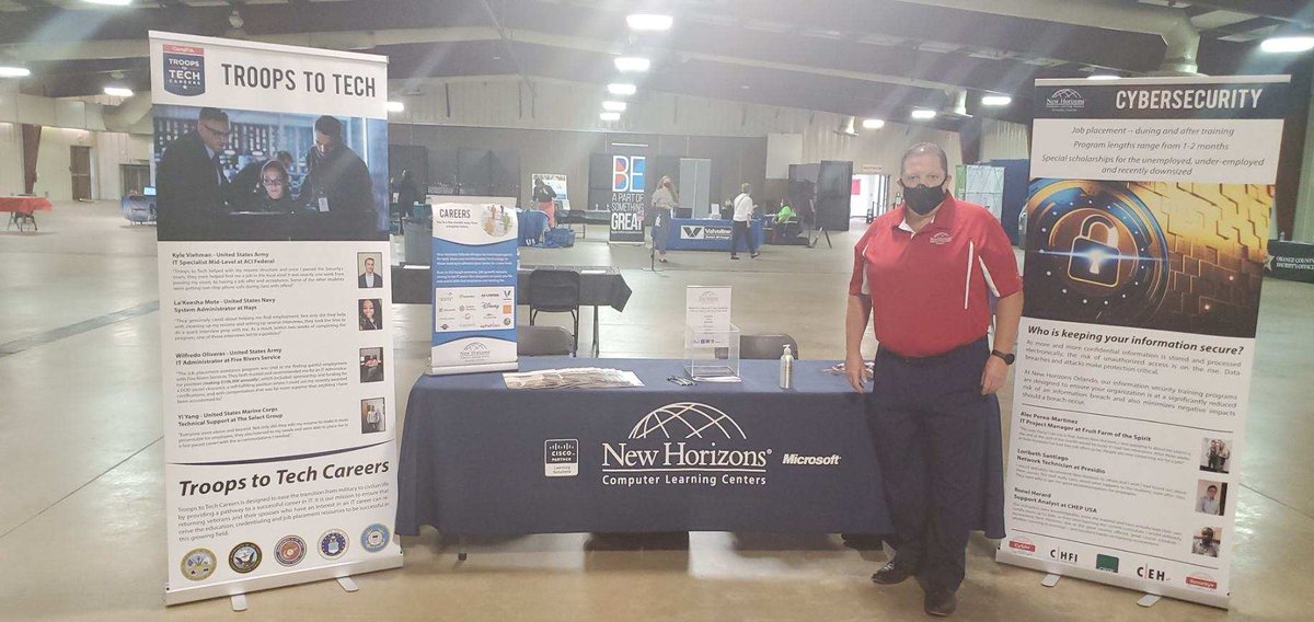NHOrlando's tweet photo. Today, New Horizons Orlando is attending the Central Florida Employment Council Job Fair at the Central Florida Fairgrounds. We’re looking forward to helping more students reach their IT/Cybersecurity employment goals! https://t.co/vHiETez2KN