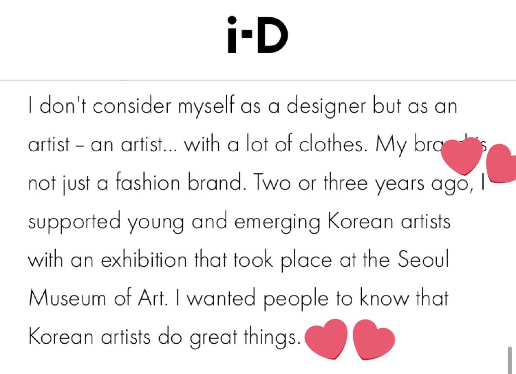 He loves to bring awareness to young artists and the Korean art scene